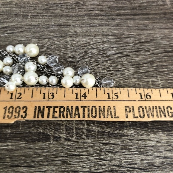 Multi-strand Silver and Pearl Necklace - Picture 5 of 10